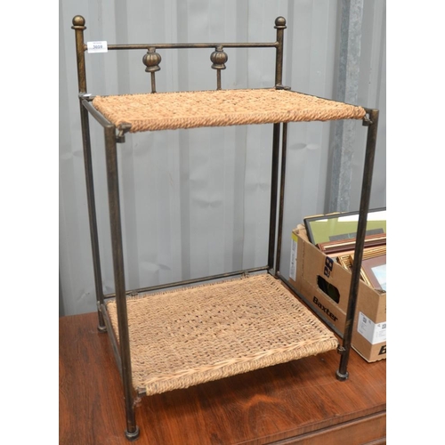 3010 - Metal, Seagrass Bedside Cabinet