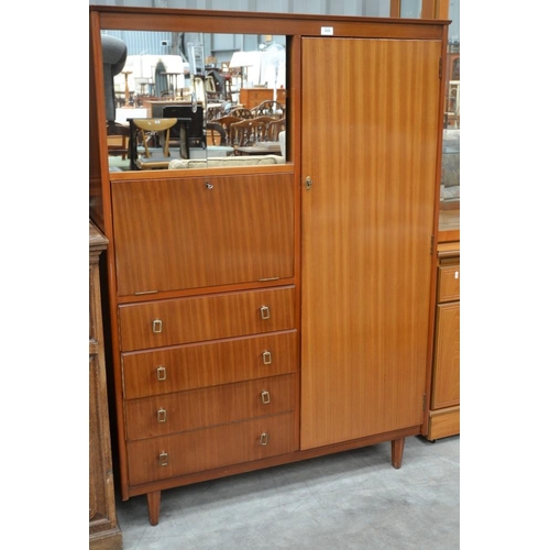 3020 - Teak Lebus Combination Wardrobe