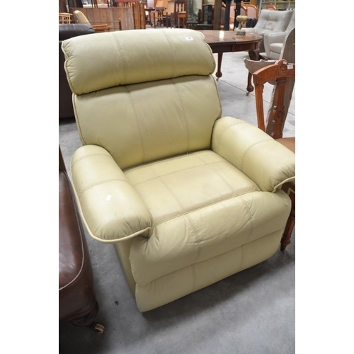 3043 - Cream Leather Recliner