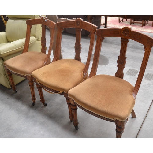 3044 - 3 Mahogany Victorian Dining Chairs