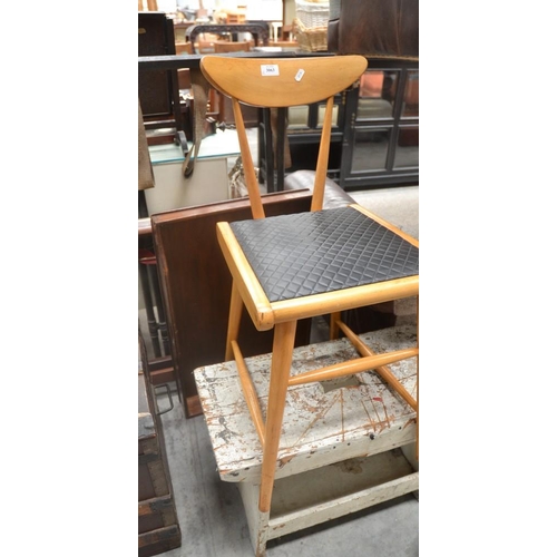 3063 - Painted Stool, Pine Chair, Mahogany Tray & 2 Stands