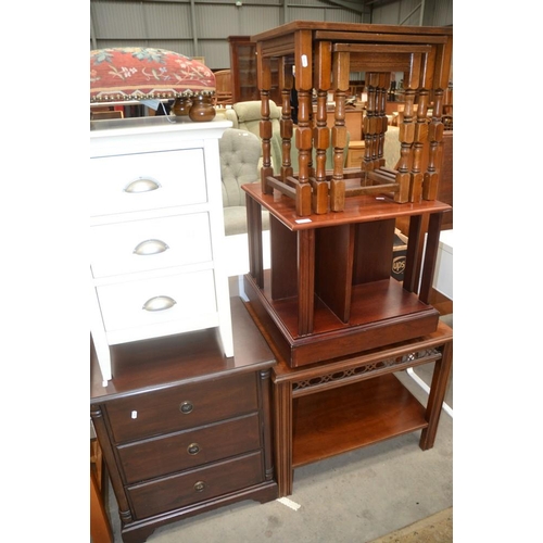 3430 - Nest of Tables, Footstool, Bedside Cabinet etc.