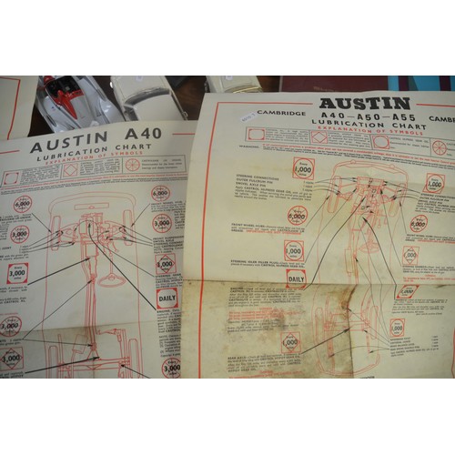 654 - Set Of Vintage Car Maintenance Charts