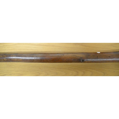 1588 - Heavy Antique Polynesian Ironwood War Club, The Club End with Star Shaped Bone Decoration, Geometric... 