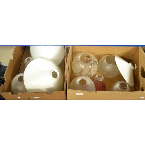 197 - 2 Boxes - Assorted Glass Light Shades