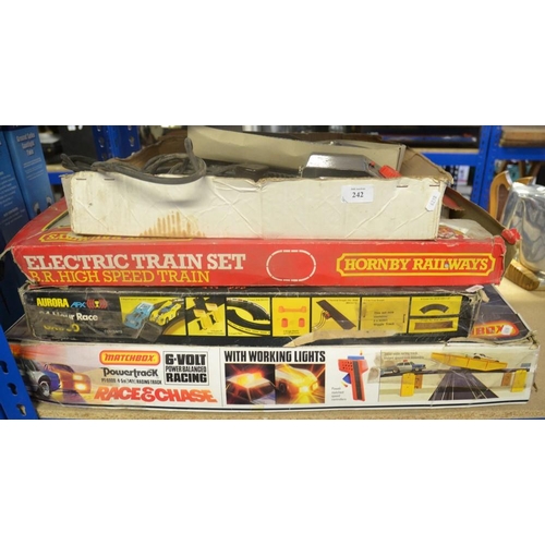 242 - Hornby Train Set, Aurora Racing Game & Matchbox Power Track