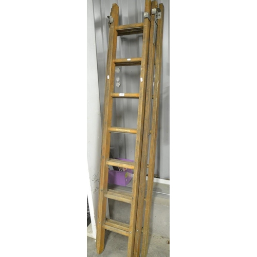 39 - Set Of Wooden Extending Ladders