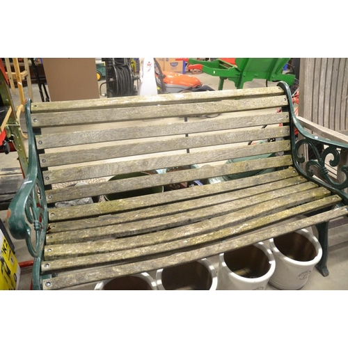 45 - Garden Bench With Metal Bench Ends