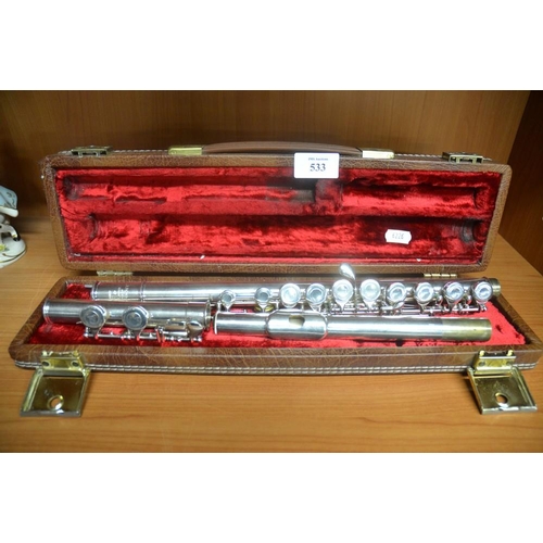 533 - Boosey & Hawkes Of London Flute & Carry Case