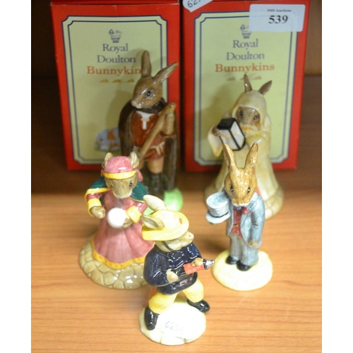 539 - 5 Royal Doulton Bunnykins Figures In Original Boxes