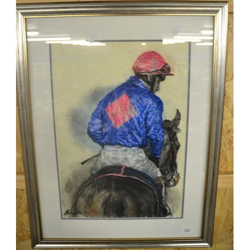 549 - Pastel Drawing - 'Horse & Jockey' by Jay Boyd Kirkman