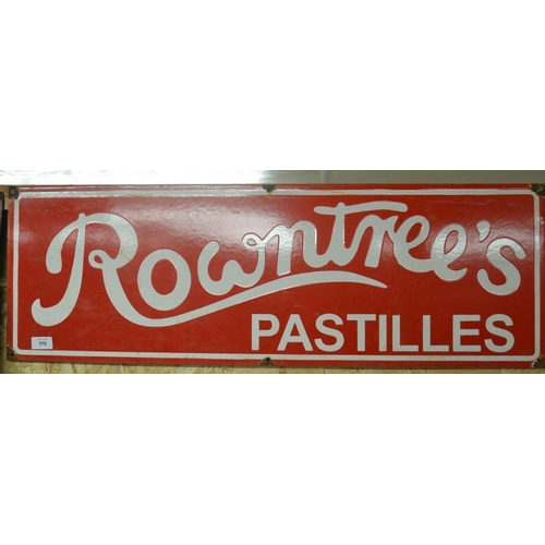 558 - Enamel Advertising Sign - Rowntree's Pastilles. Approx-91cm x 61cm.