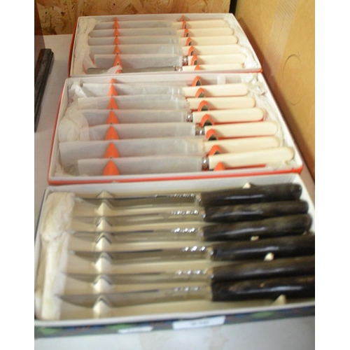 570 - Assorted Flatware including Horn Handled Steak Knives