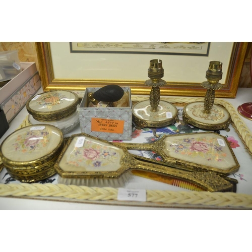 577 - Tray - Tapestry Dressing Table Set