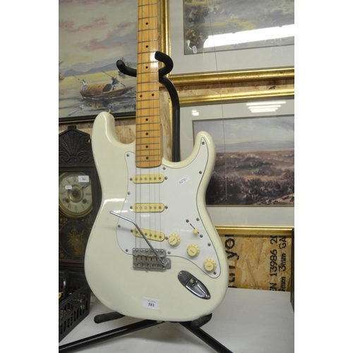 581 - Squier Stratocaster Guitar & Guitar Stand