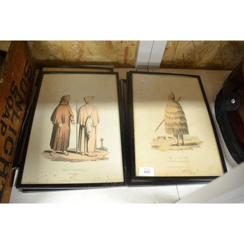 622 - 6 Framed Prints Of Continental Figures