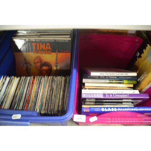 633 - 2 Boxes - Books, LP Records & Single Records