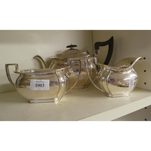 1003 - Three Piece Silverplated Tea Service.