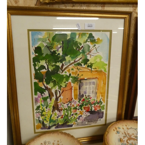 1015 - Framed Watercolour by American Artist Betsy Vincent, approx 28 x 38cm.