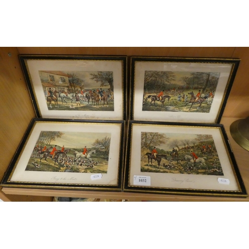 1032 - Four Small Victorian Framed Sporting Prints.