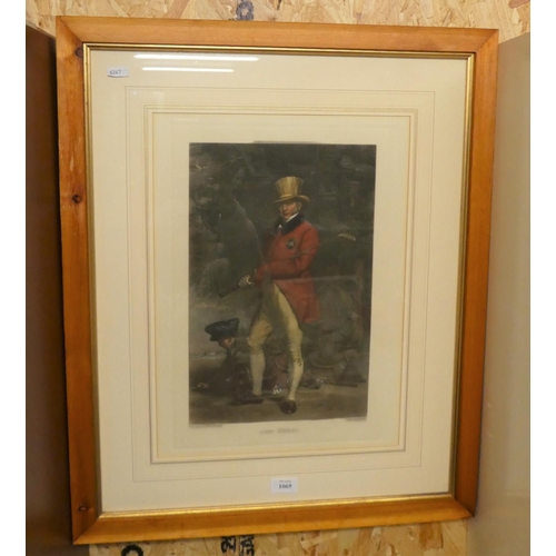 1069 - Framed Golfing Print - John Taylor, approx 25 x 37cm.