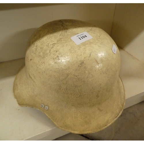 1104 - Vintage Fibreglass Military Helmet.