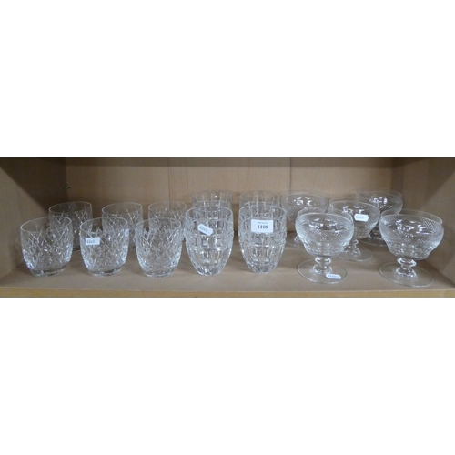 1108 - Assorted Crystal Tumblers & Sundae Dishes.