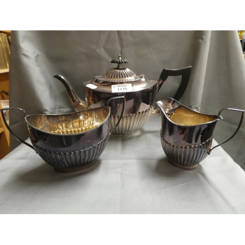 1120 - Vintage Three Piece Silverplated Tea Service.