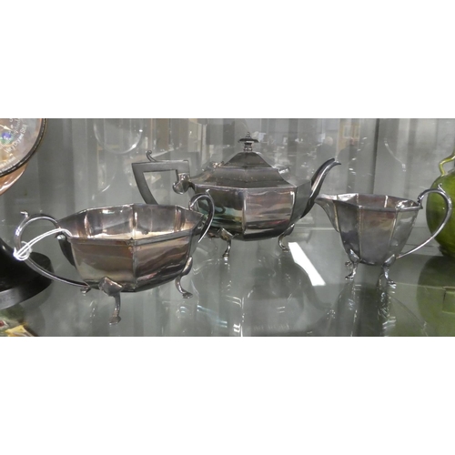 1154 - Silverplated Three Piece Tea Service.