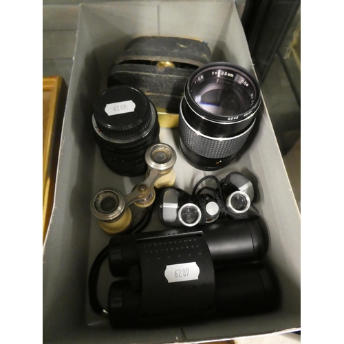 1180 - Box - Camera lenses, Opera Glasses, Binoculars, etc.