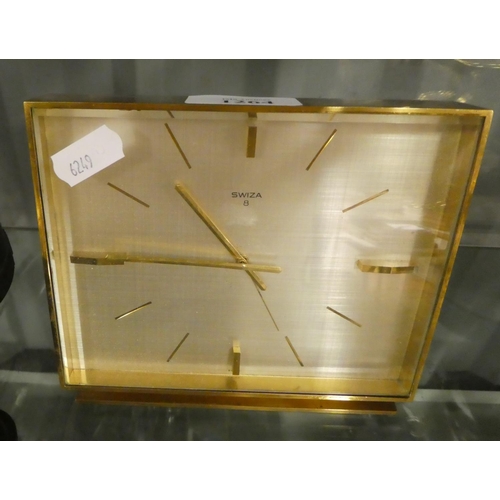 1264 - Vintage Swiza 8 Day Mantel Clock.