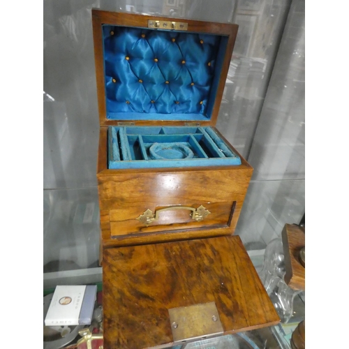 1267 - Walnut Jewellery Box with Fitted Interior.