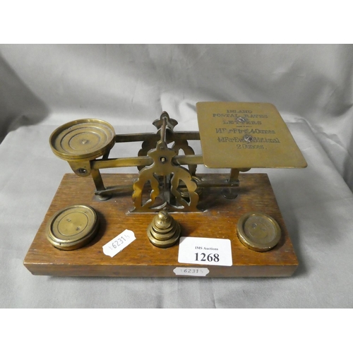 1268 - Set of Brass Postage Scales & Weights.