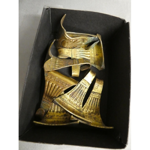 1307 - Small Box of Brass Picture Rail Hooks.