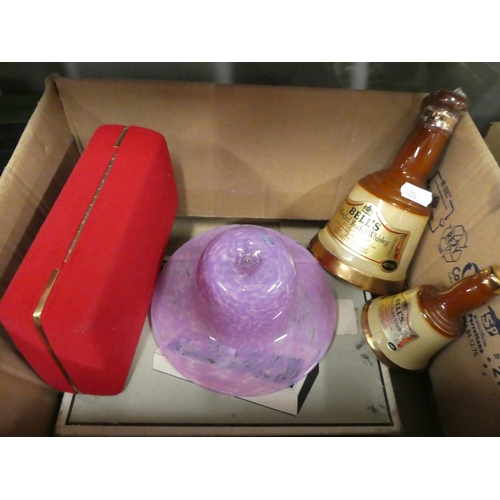 1317 - Box - Bells Decanters, Glass Bowl, etc.