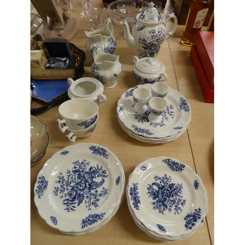 1361 - Booths Blue & White Tea & Dinnerware.