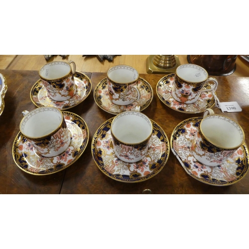 1390 - Six Royal Crown Derby Imari Pattern Coffee Cans & Saucers.