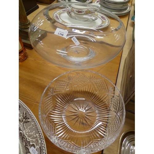 1398 - Crystal Bowl & Large Glass Bowl.