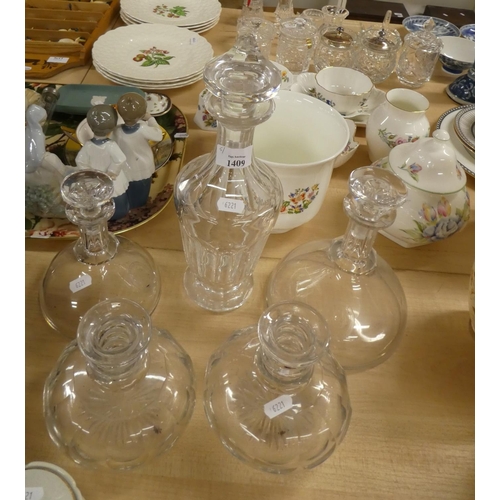 1409 - Cut Glass Decanters, Carafes etc.