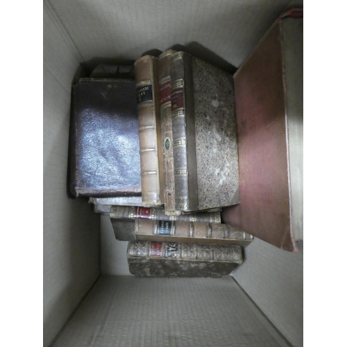 1441 - Box - Antique Half Leatherbound Books.