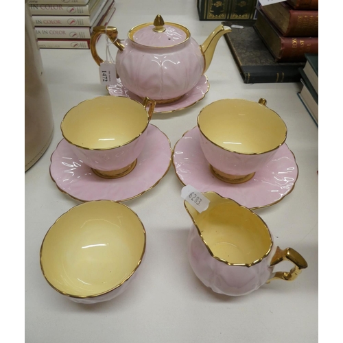 1472 - Aynsley Pink & Gilt Bachelors Tea Set.