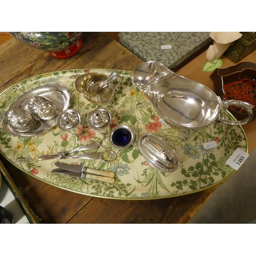 1485 - Tray Lot - Assorted Silverplated Items.