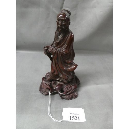 1521 - Chinese Carved Root Wood Figure, approx 15cm tall.