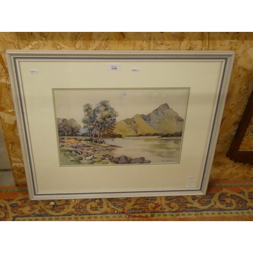 1545 - Framed Watercolour - Highland Landscape Signed J Wilson McKinnell, approx 45 x 31cm.