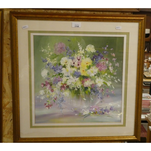 1548 - Framed Still Life - Colourful Flowers, signed Blackie, approx 39 x 39cm.