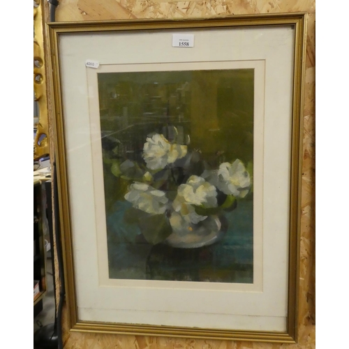 1558 - Framed Oil, Still Life, approx 28 x 40cm.