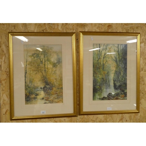 1562 - Pair of Framed Watercolours, River Landscapes, approx 28 x 45cm.