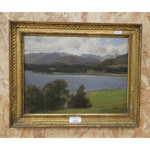 1566 - Framed Oil Painting, Highland Loch Scene, approx 33 x 25cm.