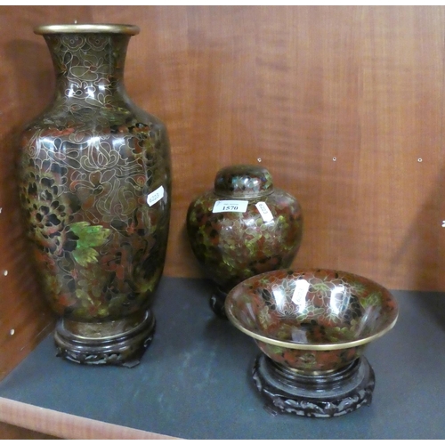 1570 - Three Pieces of Modern Chinese Cloisonne.