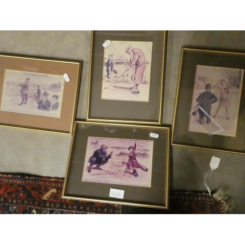 1629 - Four Framed Golfing Prints.